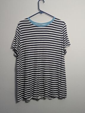 Lane Bryant - Navy And White Striped Shirt